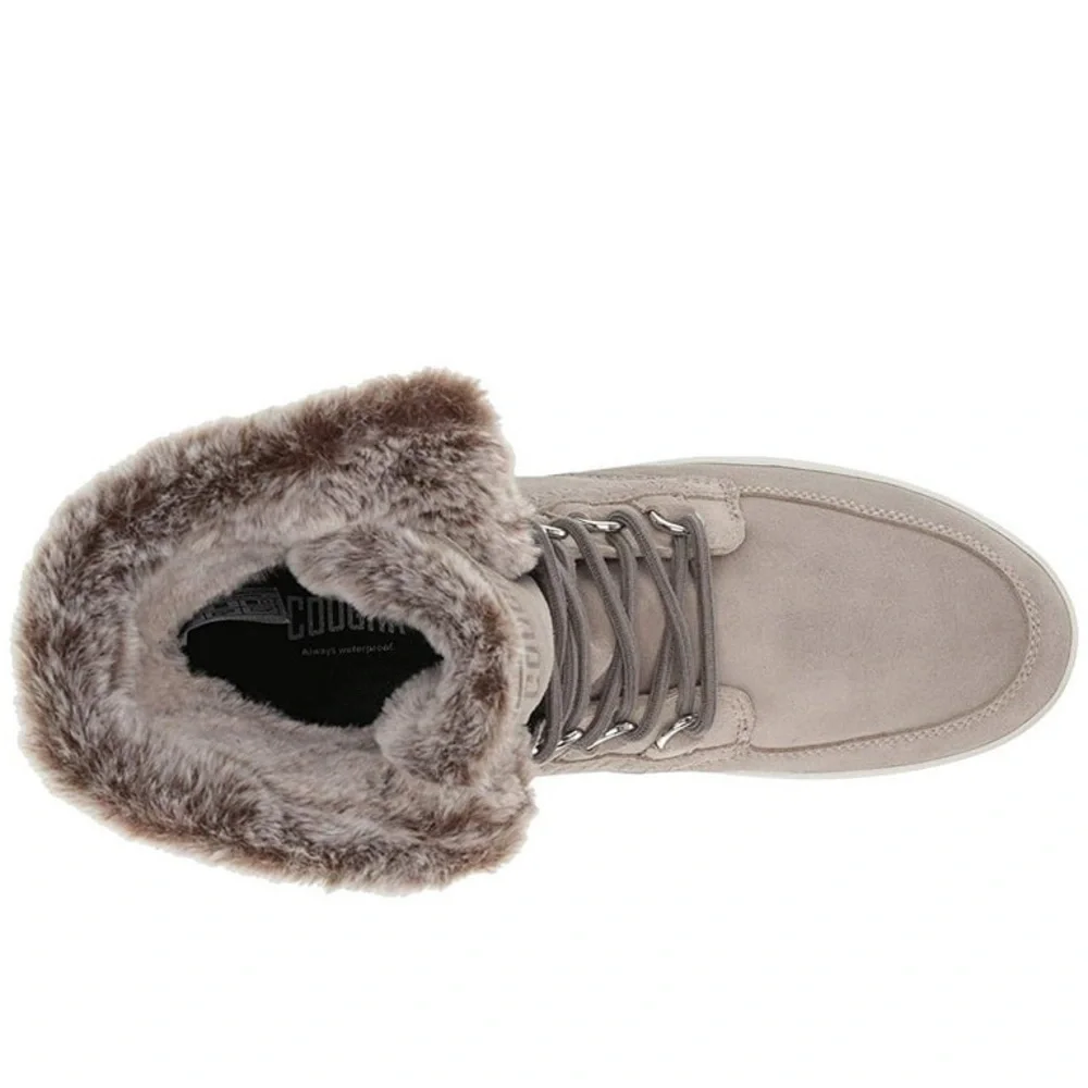 Cougar Grey Vanetta Suede Fur-Lined Winter Boots, size 11